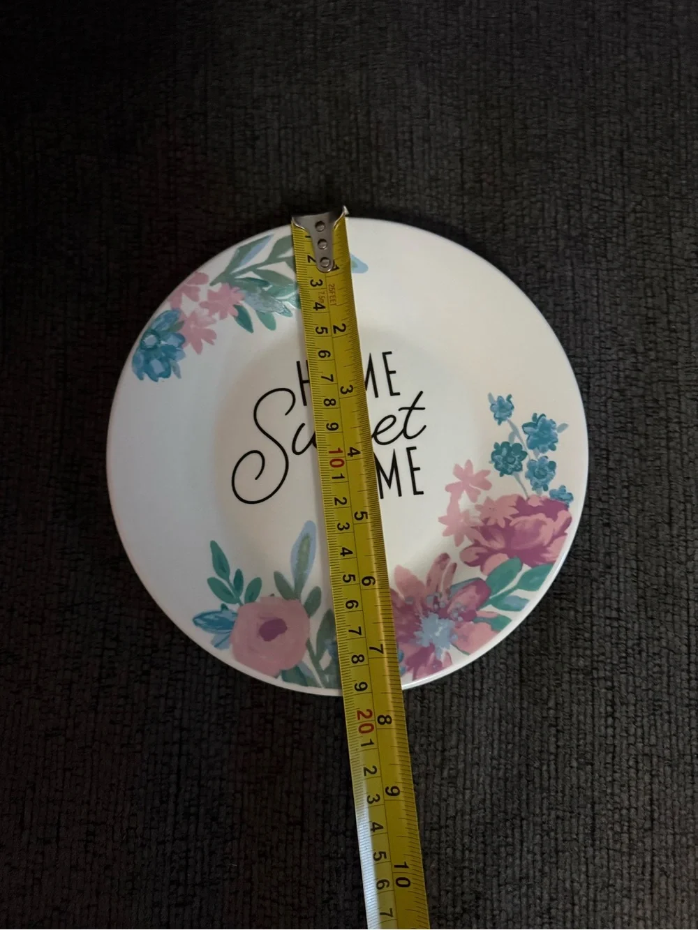 Home Sweet Home Floral Plate 8 Inch Cottagecore Farmhouse Kitchen Decor